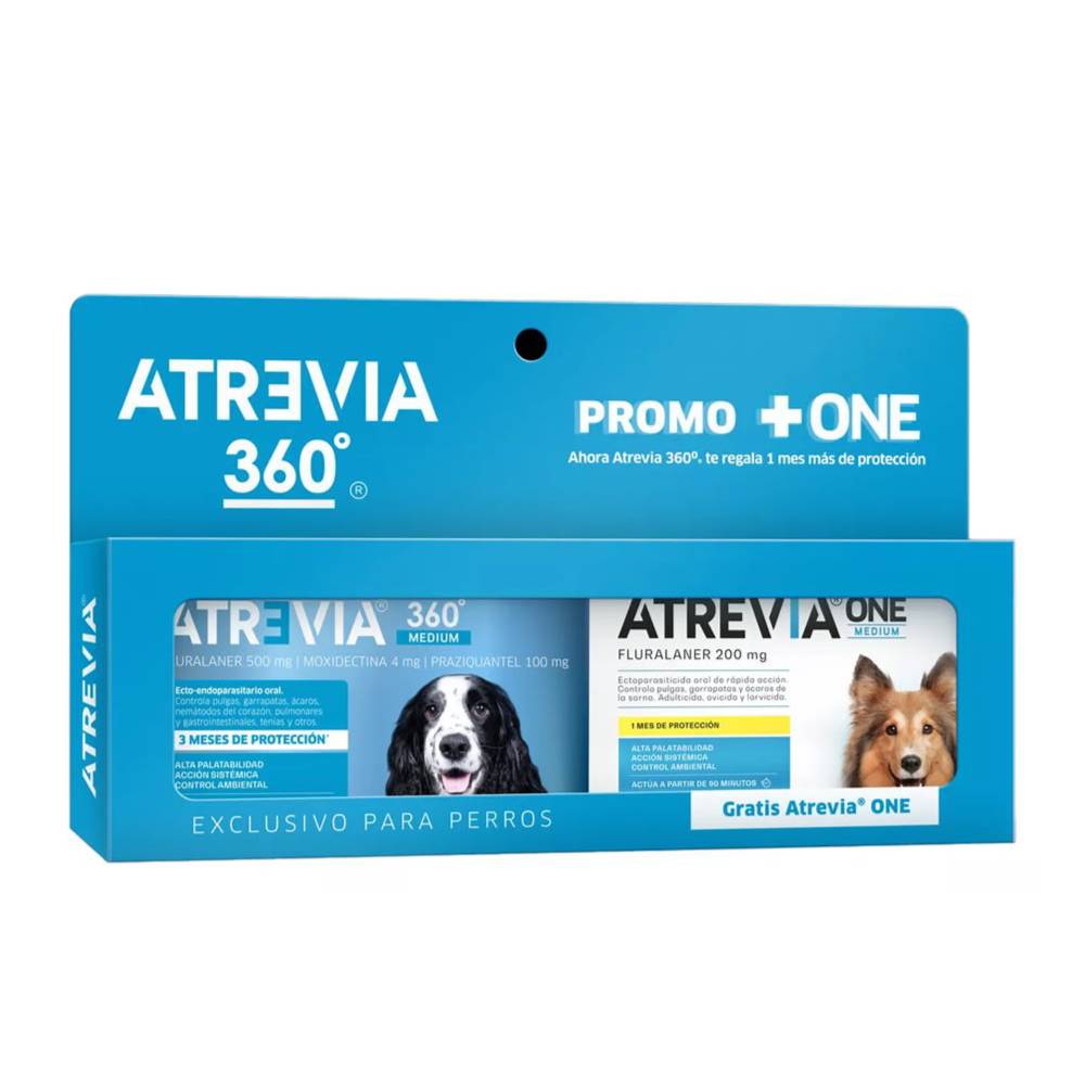 Atrevia 360 Medium (10 a 20 Kg) x 1 Tableta - Antipulgas y Antiparasitario para Perros