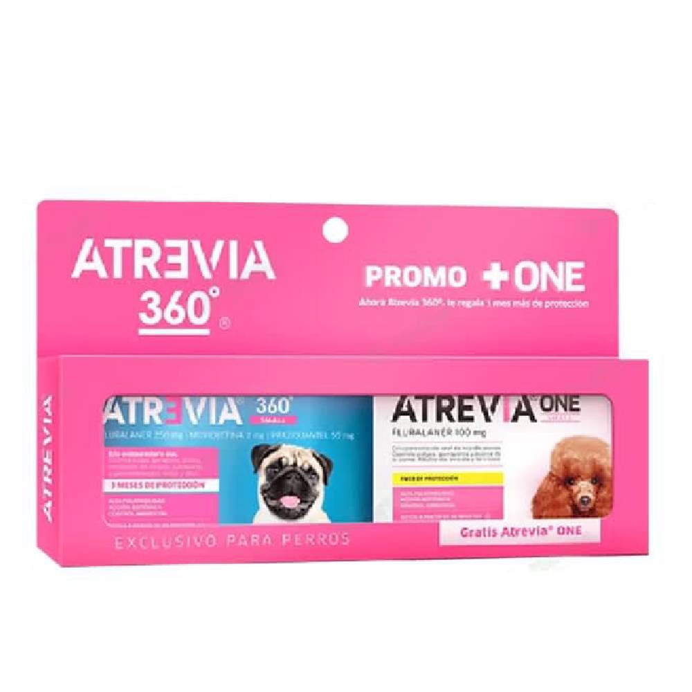 Atrevia 360 Small (5 a 10 Kg) x 1 Tableta - Antipulgas y Antiparasitario para Perros